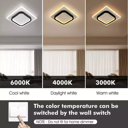Modern LED Ceiling Light – Square Panel Downlight for Bathroom. Kitchen. Bedroom | Energy Efficient A+++ | 3000K-6500K