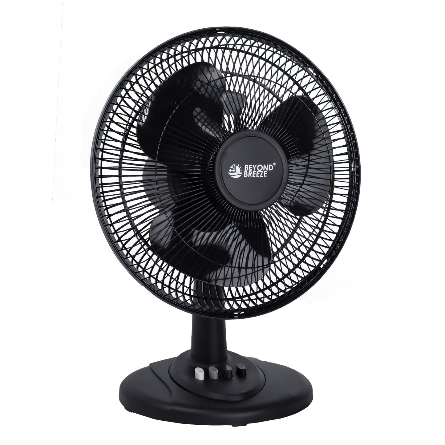 Black Grille 12 Oscillating Table Fan with Adjustable Speed Setting