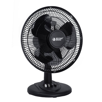 Black Grille 12 Oscillating Table Fan with Adjustable Speed Setting