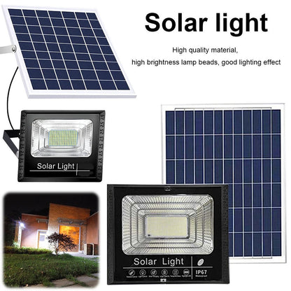Solar LED Flood Light 100W Spotlight IP65 Waterproof with Remote Control & Adjustable for Outdoor