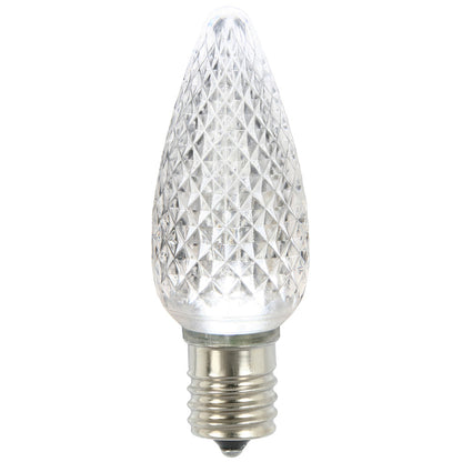 LED C9 White Options  - Transparent Faceted Bulbs -  Steady