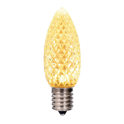 LED C9 White Options  - Transparent Faceted Bulbs -  Steady