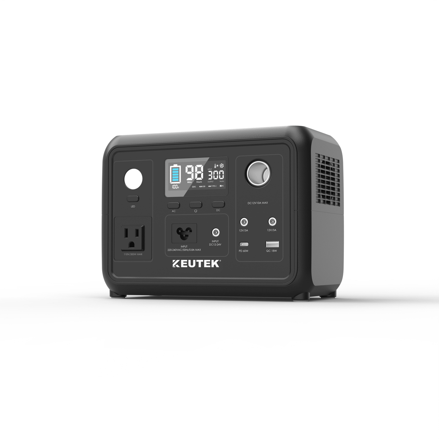 300W Portable Power Station Max (LiFePO₄. 600W Peak)
