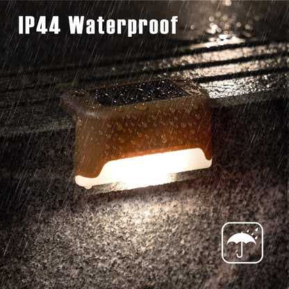 Solar Deck Lights 12 Pack – Outdoor Waterproof LED Step Lights (Warm White. Brown)