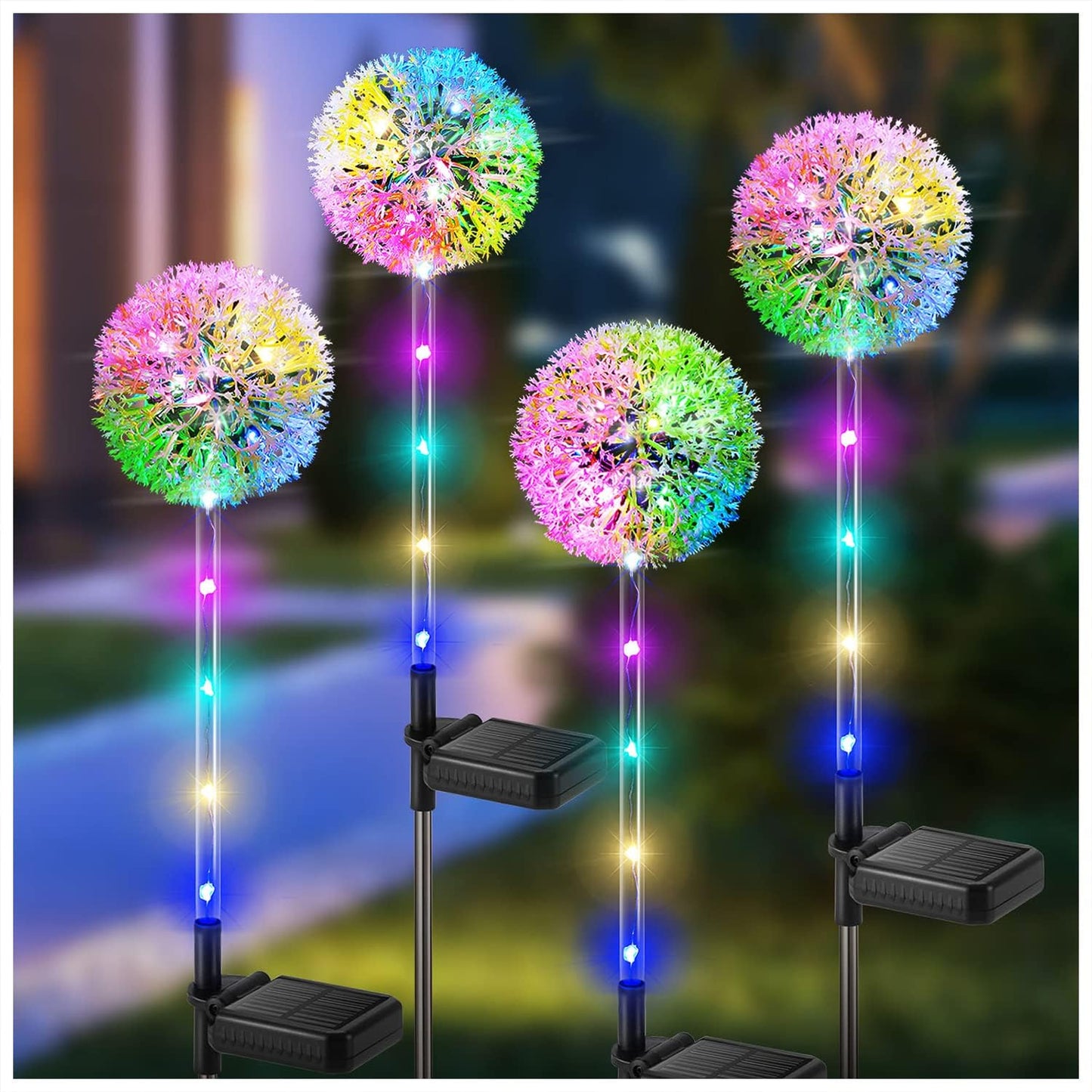 4 Pack Colorful Garden Lights