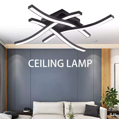 48W LED Ceiling Light – 4 Wave Dimmable Modern Light Fixture for Kitchen. Living Room. Bedroom. and More