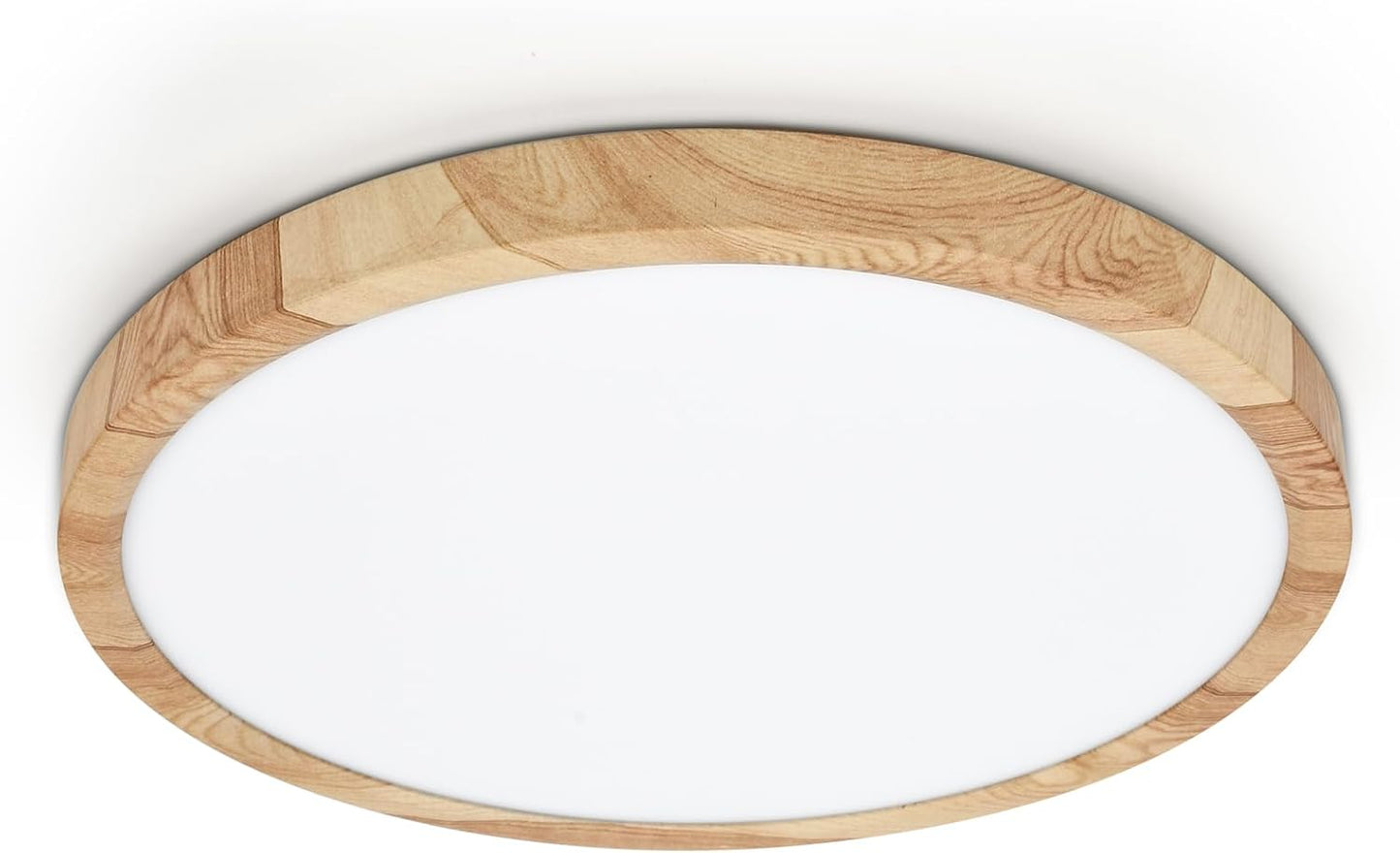 LED Ceiling Light. 12W Wood Grain Flat Small Round Nordic Flush Ceiling Light for Bedroom Living Room Kitchen Bathroom Lights