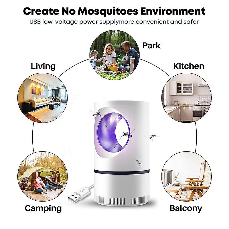 USB Electric Mosquito & Insect Killer Lamp – UV Light. Non-Toxic Suction Trap for Indoor Use