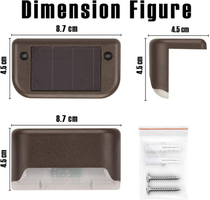 Solar Deck Lights 12 Pack – Outdoor Waterproof LED Step Lights (Warm White. Brown)