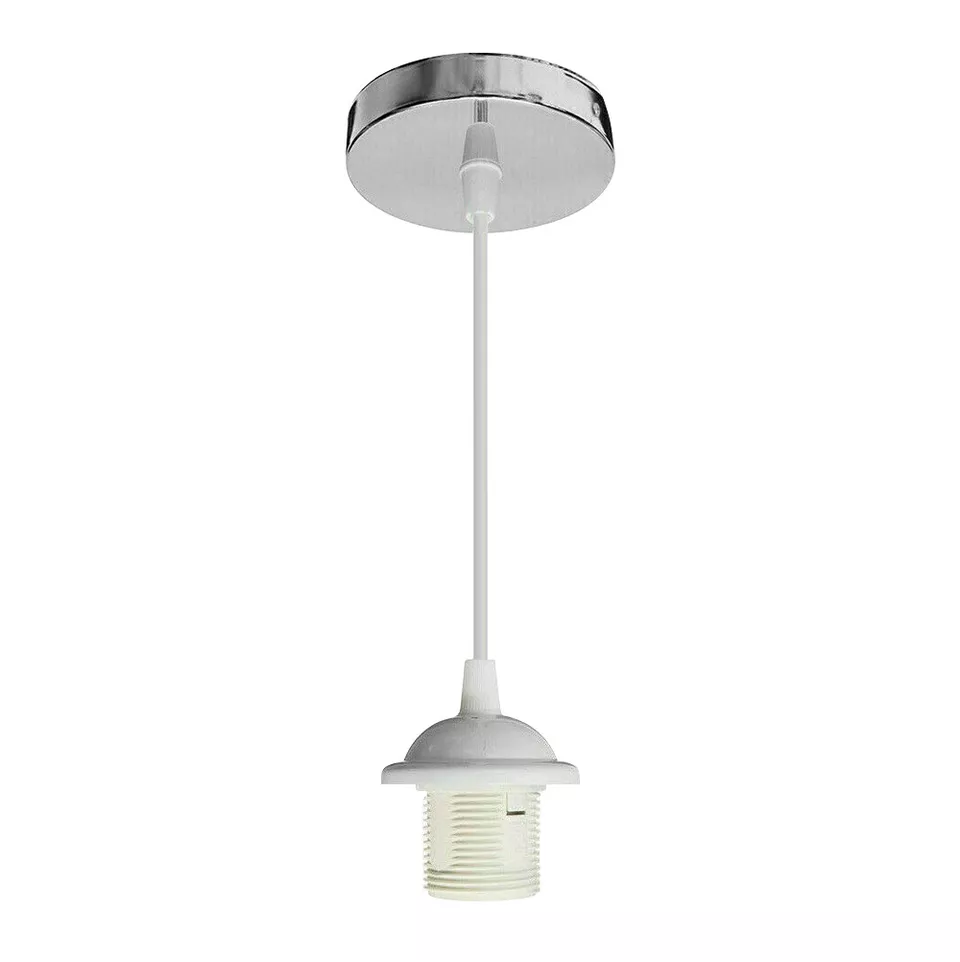 Pendant Light Fitting Set with E27 Holder. Ceiling Rose & Hanging Suspension Kit