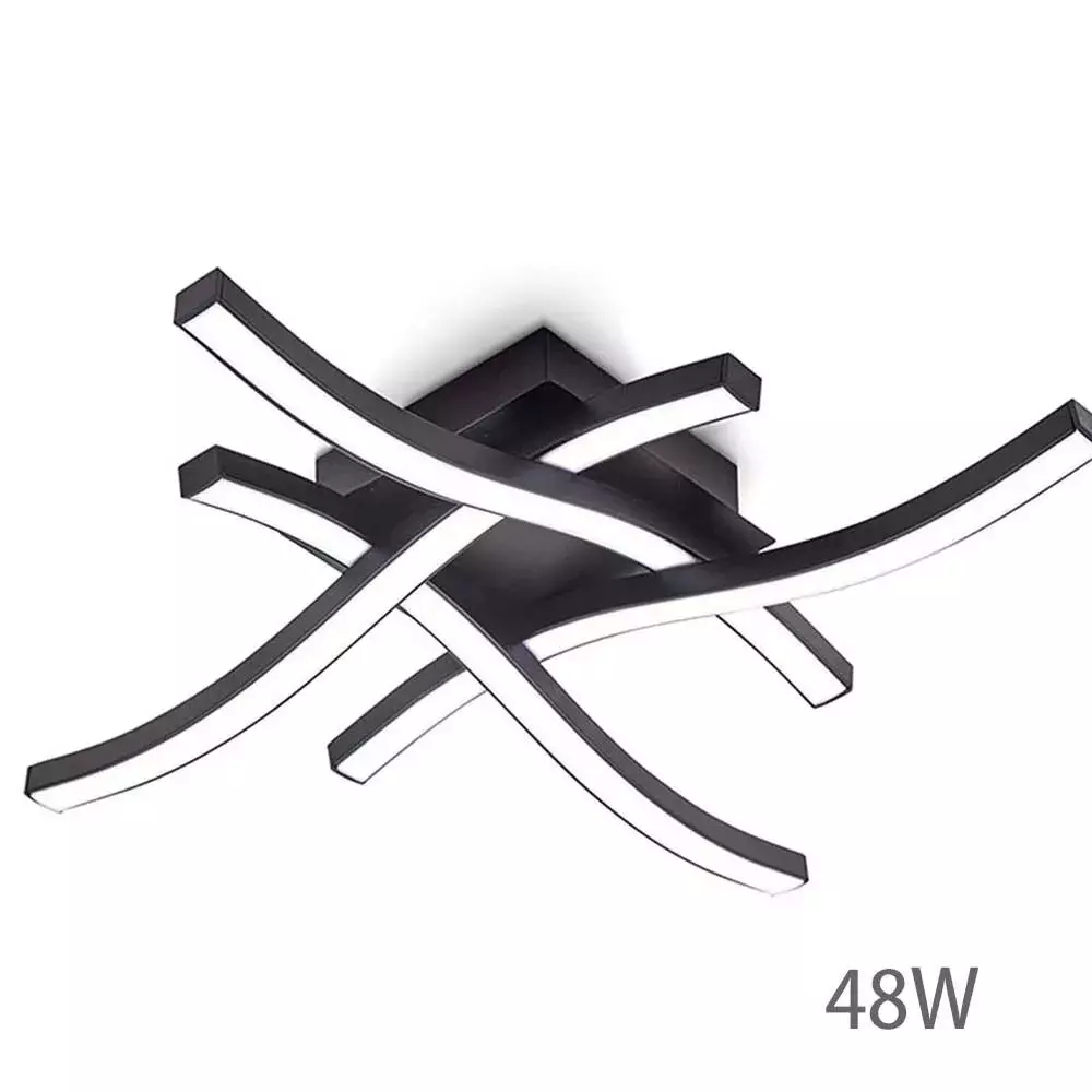 48W LED Ceiling Light – 4 Wave Dimmable Modern Light Fixture for Kitchen. Living Room. Bedroom. and More