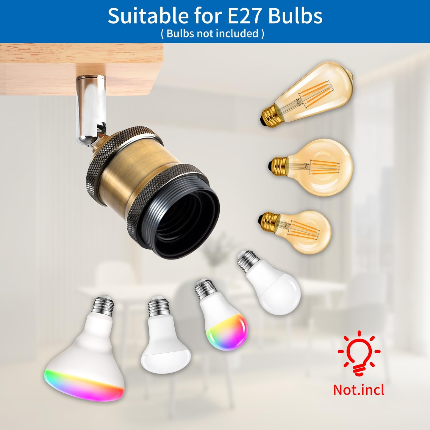 Adjustable 4 Way Ceiling Lights Fitting for Kitchen. Bedroom. and Lounge. E27 Base. Retro Style Ceiling Light Fixture