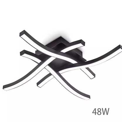 48W LED Ceiling Light – 4 Wave Dimmable Modern Light Fixture for Kitchen. Living Room. Bedroom. and More