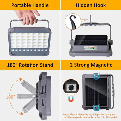 Portable Solar Rechargeable Strong Light Emergency Light Solar Floodlight Hanging