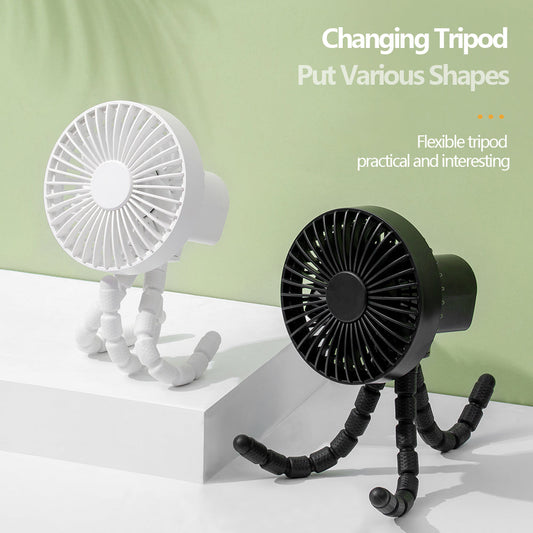 Compatible with Apple. Tripod Small Fan Desktop Multifunctional Adjustable Bending Head Fan