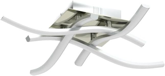 LED Ceiling Light 36W. Stylish Curved Design with 4 LED Boards. Cool White 6500K – Modern Ceiling Lamp for Living Room. Bedroom. Kitchen