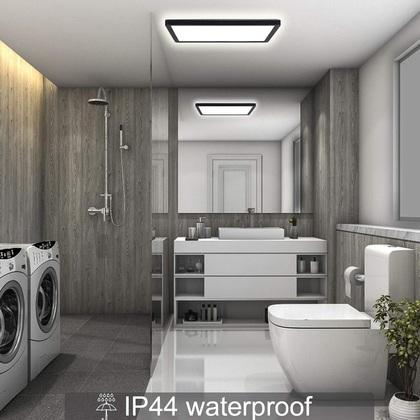 LED Ceiling Light. 28W 1500LM.100W Equivalent.Waterproof IP54.Flush Mount. Square Modern Ceiling Light for Bathroom.Kitchen.Office.Hallway.Bedroom
