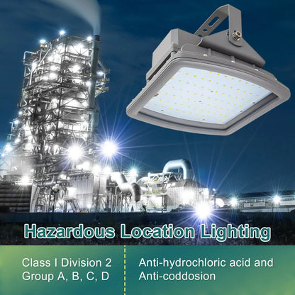 200W Explosion Proof LED Flood Light. Class I Division 2. 26.000 Lumens. 5000K. 100-277V