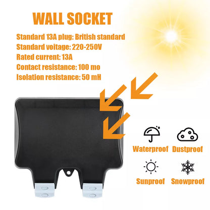 Waterproof Outdoor Double Pole Switched Socket Box – Safe External Electrical Plug