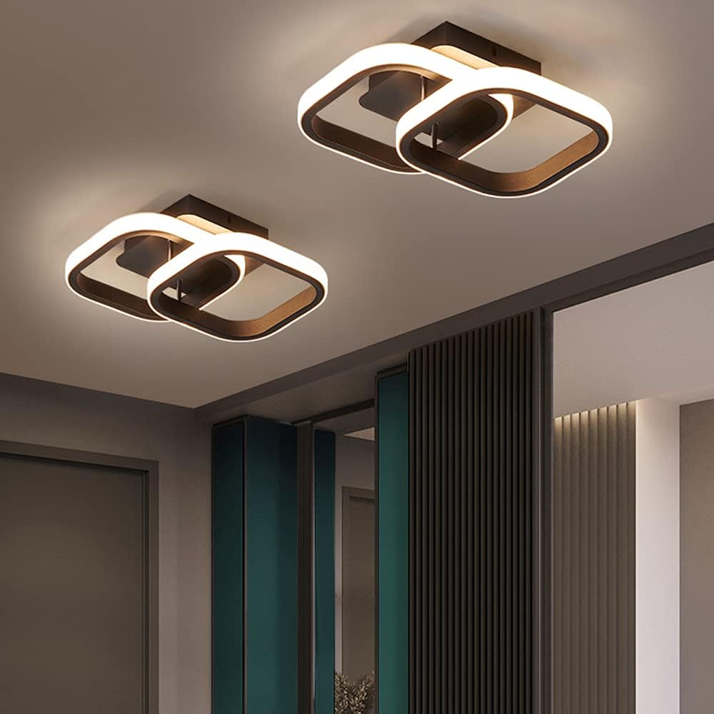 Modern Square LED Ceiling Light - 22W Warm White. LED Ceiling Light For Hallways & Bedrooms