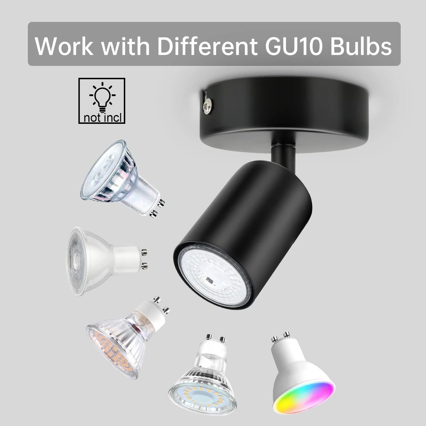 Adjustable Spot Light with GU10 Socket
