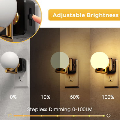 Plug-in Night Light white ball shaped lampshade