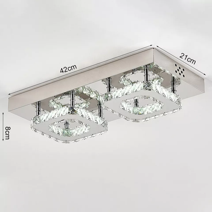 Modern Square Crystal LED Ceiling Light – Elegant Chrome Chandelier for Living Room. Bedroom & More