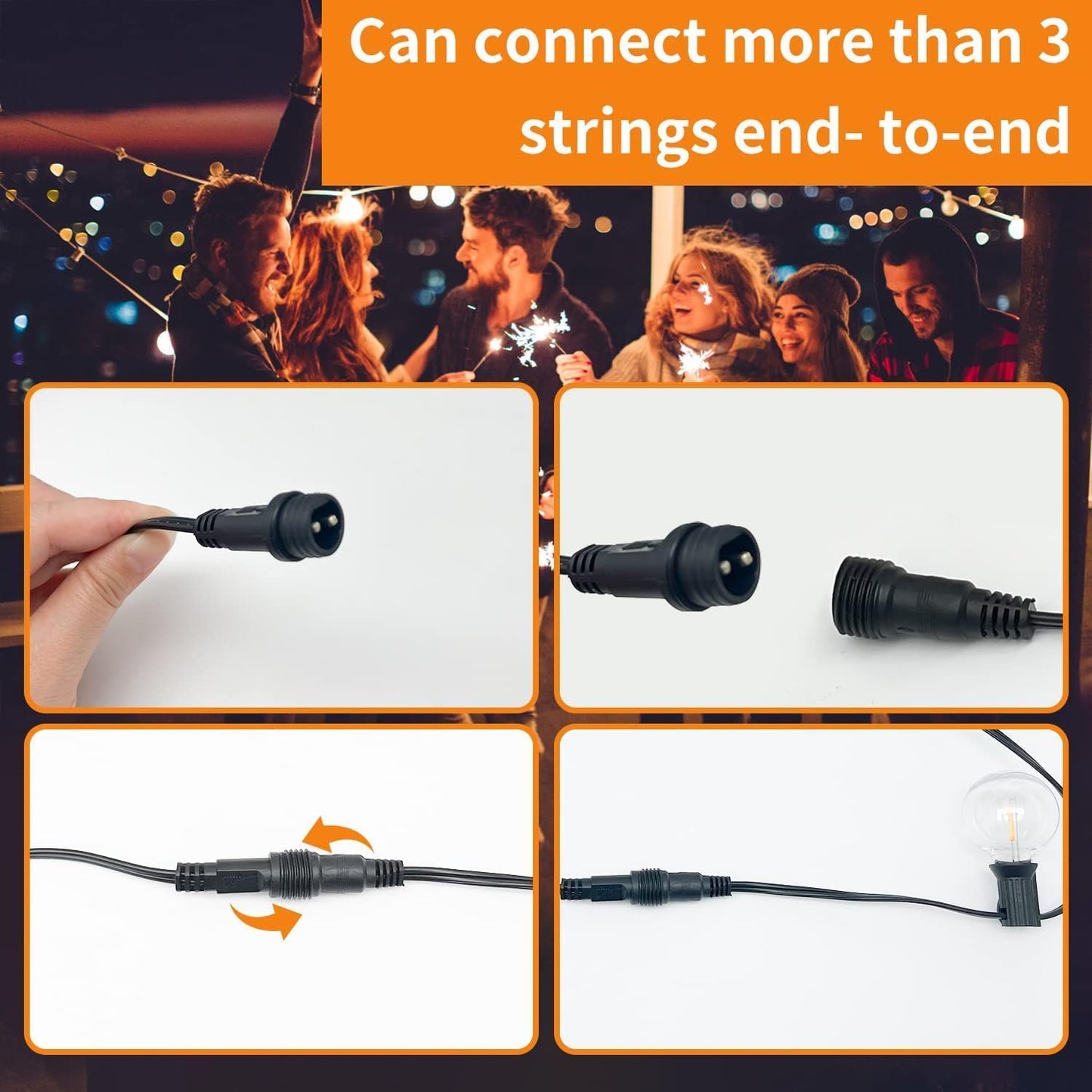 19M Outdoor Festoon Lights – G40 LED. Waterproof. Safe