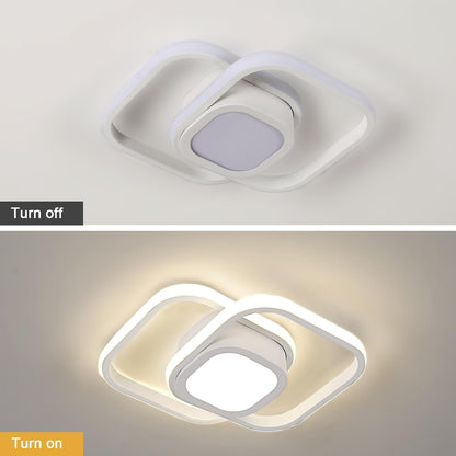 32W LED Ceiling Light. 4000K Neutral White. Modern Double Square Aluminum Ceiling Light