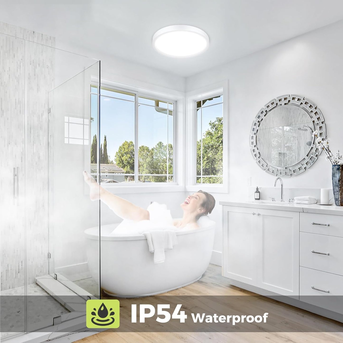 LED Ceiling Light. IP54. 3 Colour Temps. Flush Mount