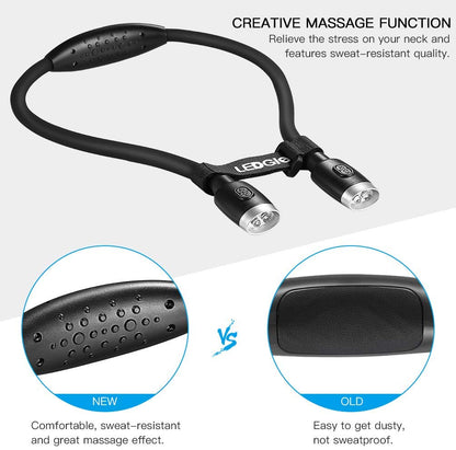 LEDGLE Updated Rechargeable LED Book Light. Hands Free. Best for Bed Reading or Read in Car. Flexible Arm. 4 Super Bright LED Bulbs. 4-Level Light Control