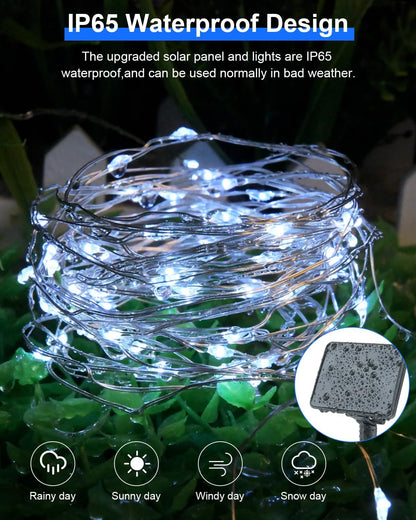 Cool White Solar Fairy Lights