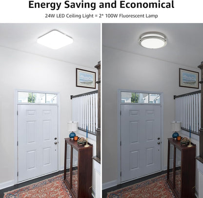 24W Square LED Ceiling Light. IP44. 5000K Daylight