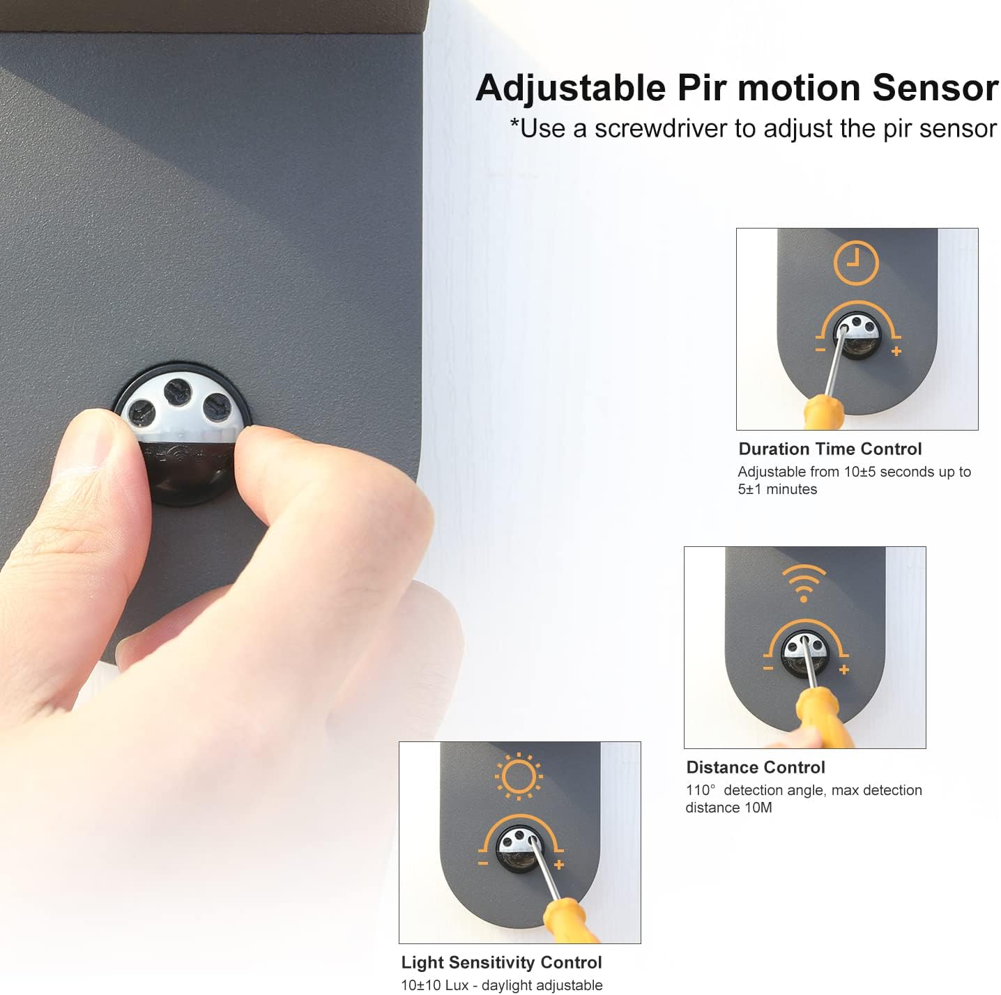 Outdoor PIR Motion Sensor Wall Lantern Light. IP44 Waterproof