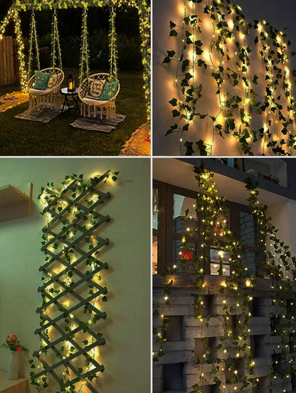 Solar String Lights 10M 100 LED Ivy Garland – Solar Powered. 8 Modes. Waterproof