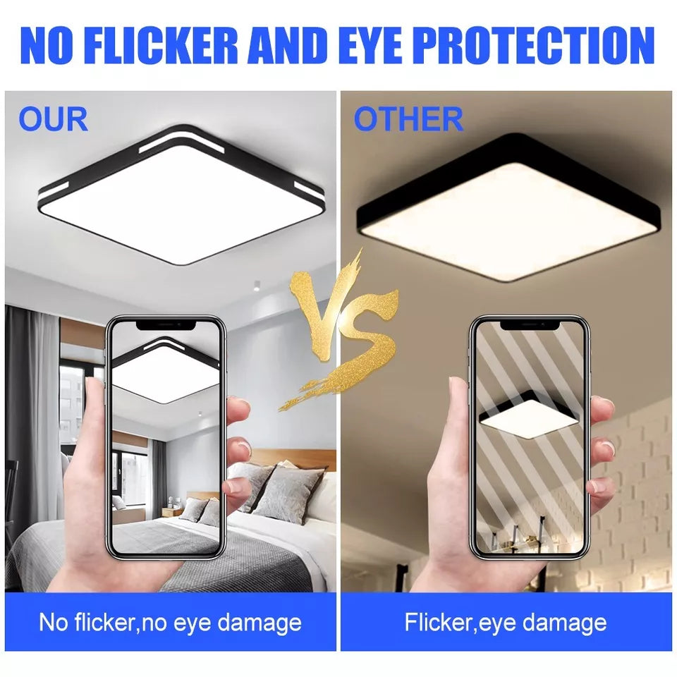 36W Dimmable LED Ceiling Light. 50CM Modern Square LED Ceiling Lamp with Switch Control. 3 Color Temperature Adjustments. Ceiling Lighting Fixture for Bedrooms