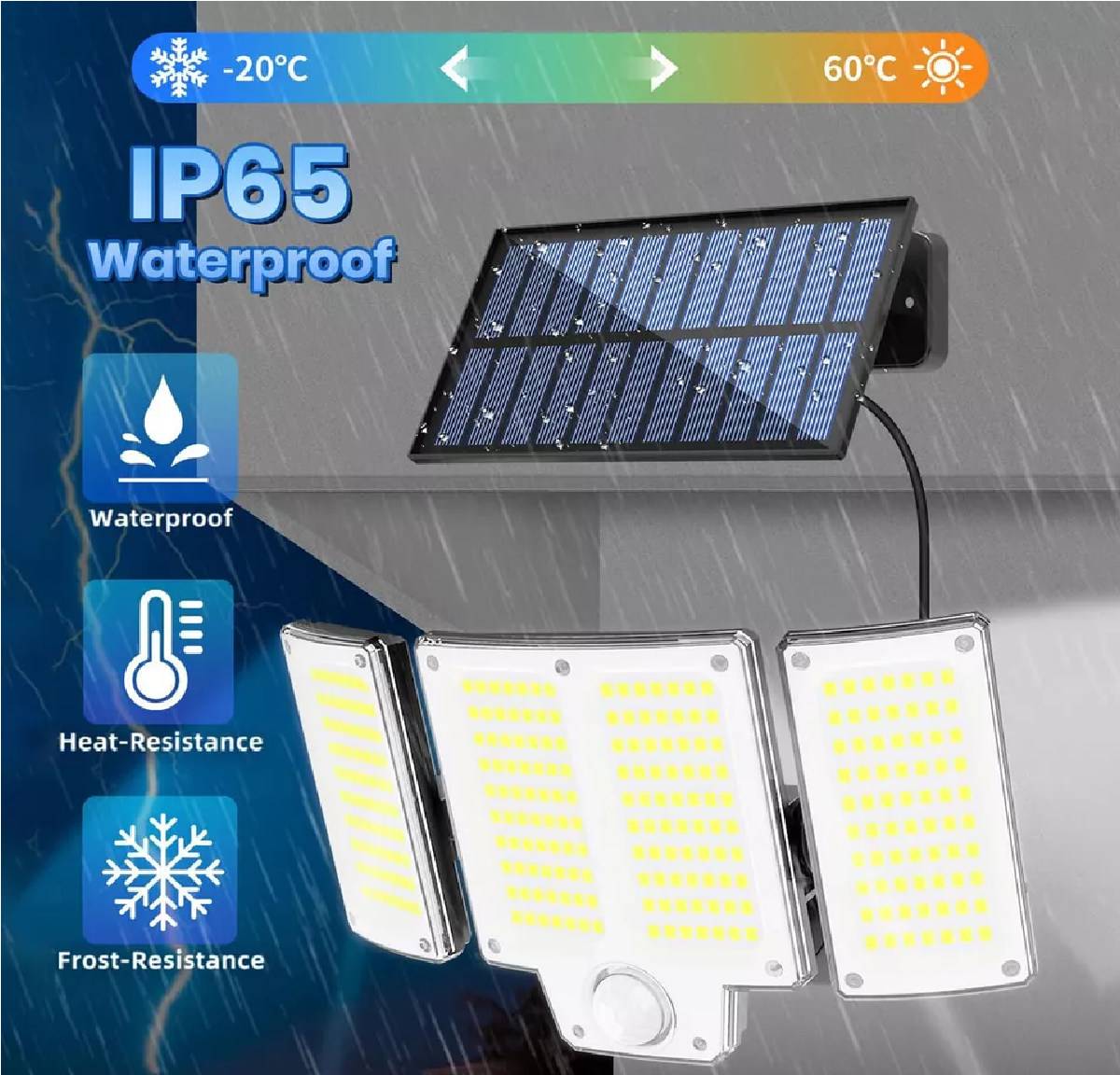 Motion Sensor Solar Flood Lamp