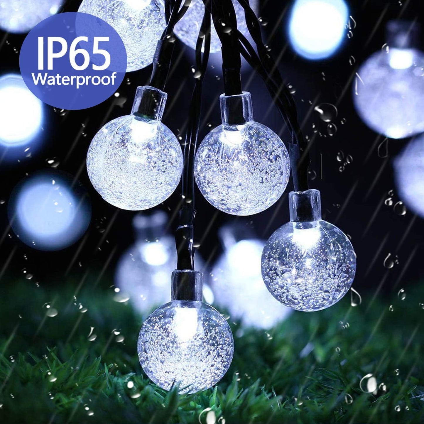 59ft Solar Globe String Lights. 100 LED. Waterproof. 8 Modes