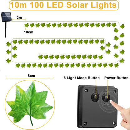 Solar Ivy String Lights – 100 LED Outdoor Garland
