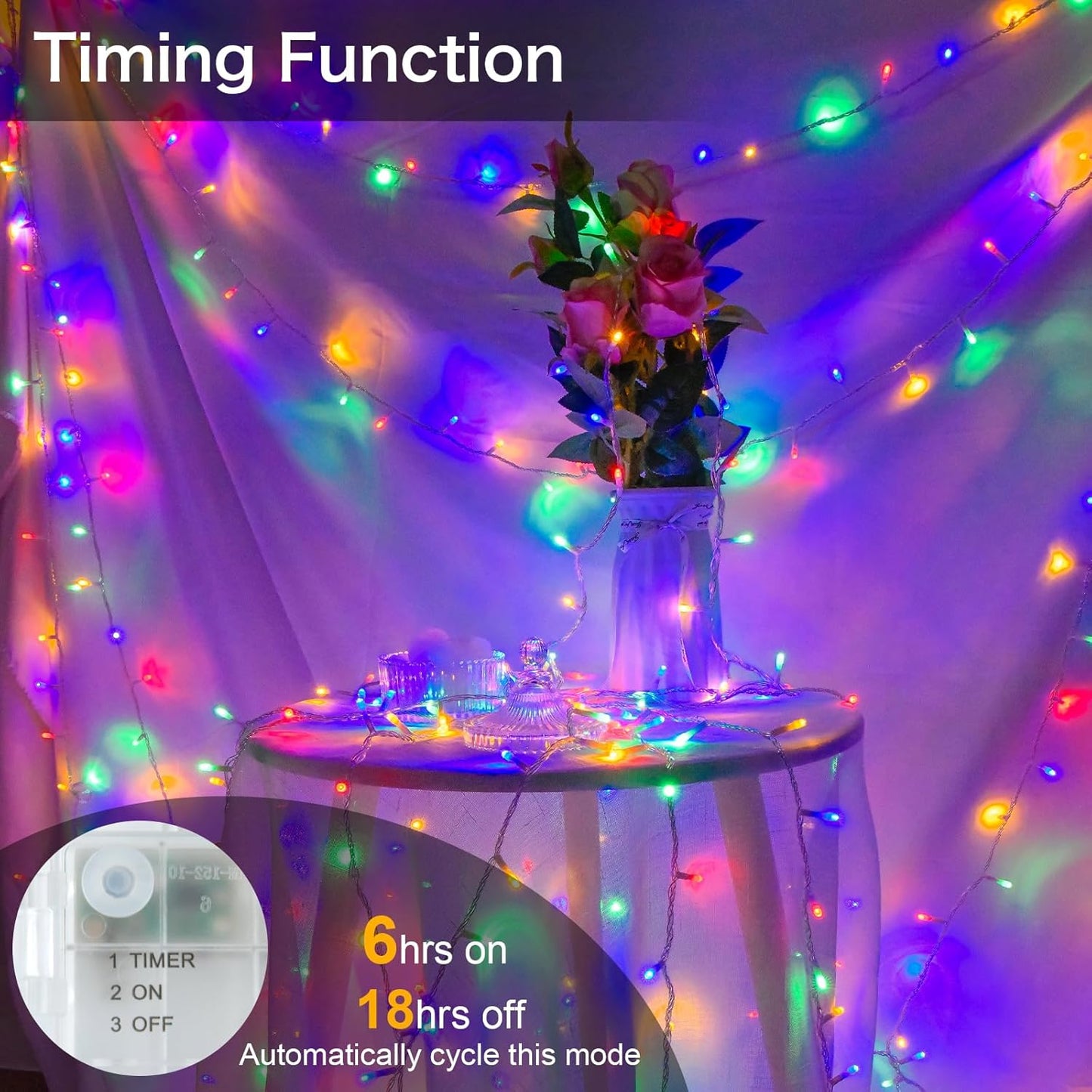 Battery Operated Waterproof Fairy Lights – 3M. 30 LED. Multi-Coloured