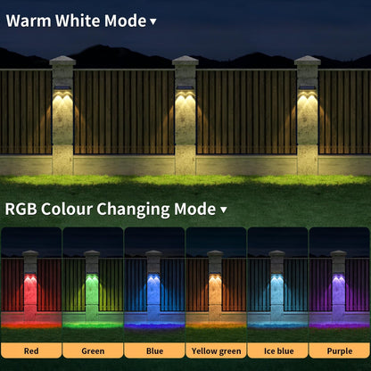 RGB Solar Fence Lights – Waterproof Outdoor Deck Lighting