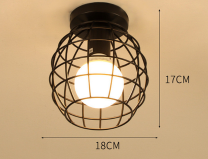 Vintage Basket Cage Metal Ceiling Light