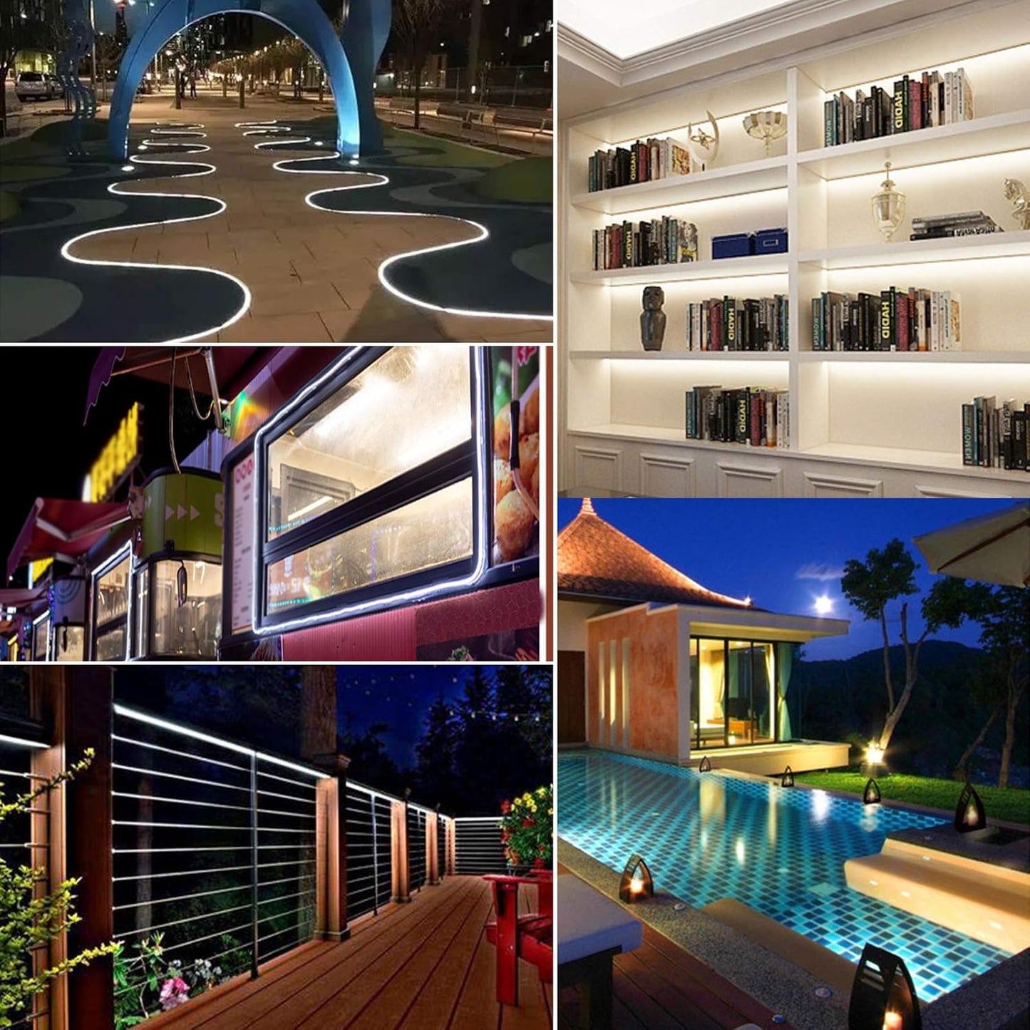 Outdoor Solar LED Strip Lights – 6M 180 LEDs. Cool White. 8 Modes. Waterproof Rope Light