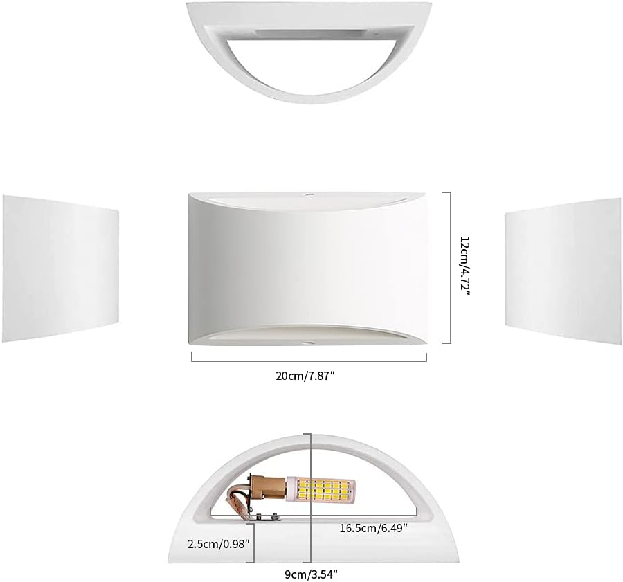 Modern LED Plaster Wall Light with G9 Bulb Included