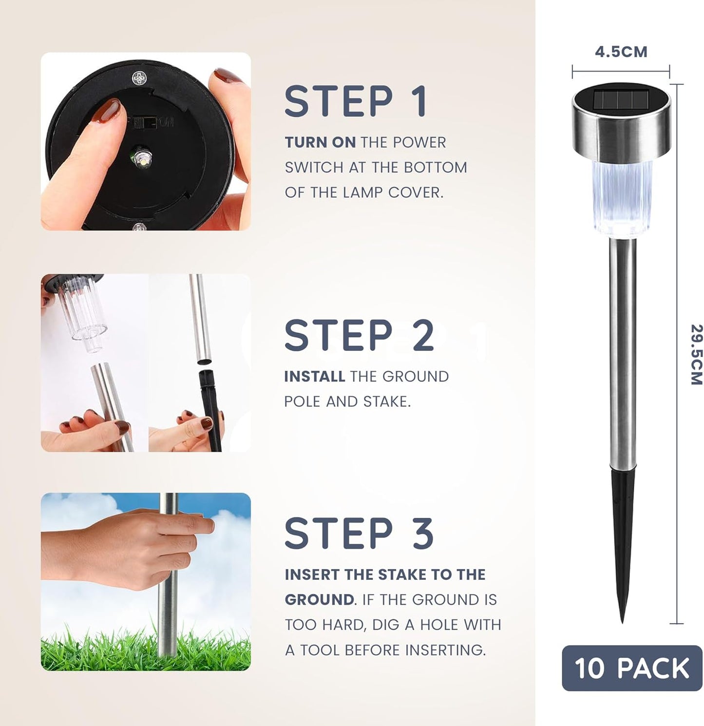 Colour-Changing Solar Garden Lights – 10 Pack LED Stakes