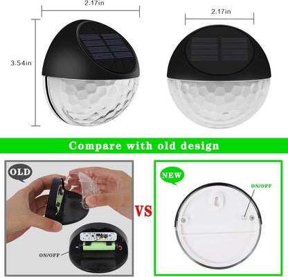 Solar Fence Lights - Warm White (8 Pack) for Garden. Fence. Patio Use