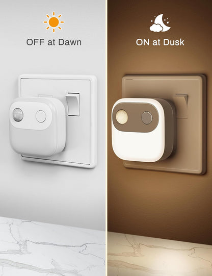 Plug-in Motion Sensor Night Light. 3000K Warm White