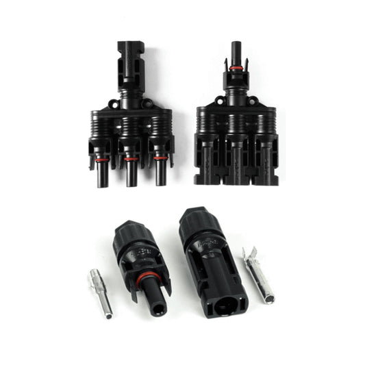 3 Panel MC4 Connectors pair. 3 Wire In. 1 Wire Out