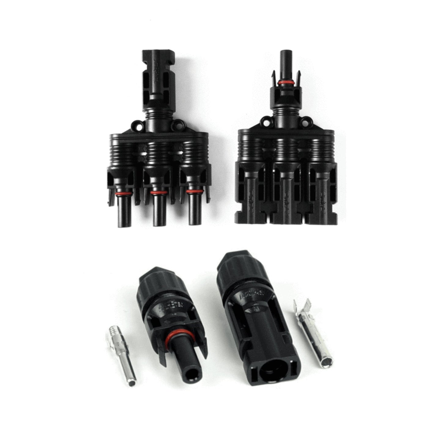 3 Panel MC4 Connectors pair. 3 Wire In. 1 Wire Out