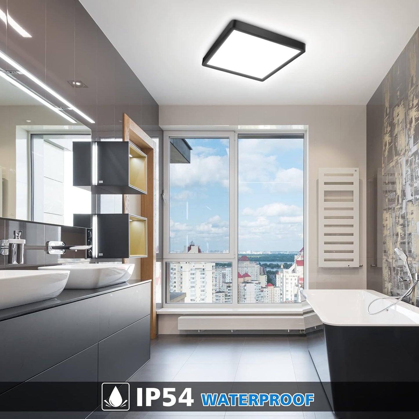 24W LED Ceiling Light. Flush Mount. IP54 Waterproof Fixture